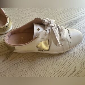 Kate Spade Cream and Gold Slip-On Sneakers